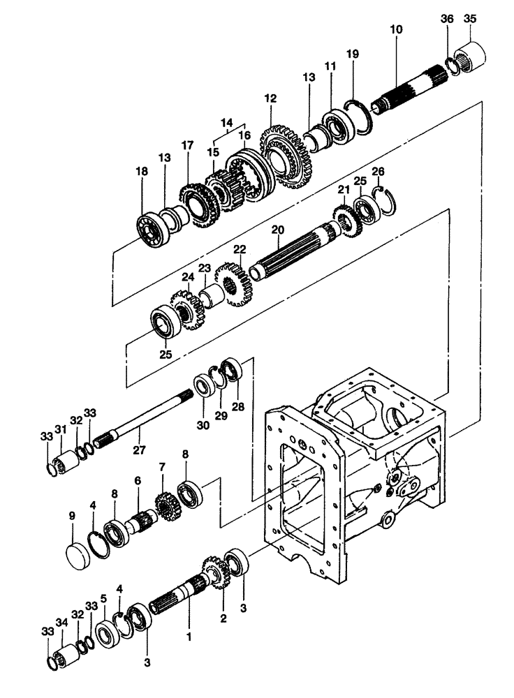 Схема запчастей Case IH DX35 - (03.09) - FRONT TRANSMISSION GEARS, HST (03) - TRANSMISSION