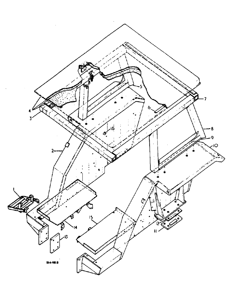 Схема запчастей Case IH 2500 - (13-020) - SAFETY FRAME, 574 UP TO S/N 10276, 2500 UP TO S/N 0601 (05) - SUPERSTRUCTURE