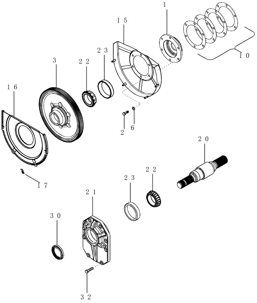 Схема запчастей Case IH MAGNUM 305 - (06-40) - POWER TAKE OFF ASSEMBLY - OUTPUT SHAFT, SINGLE SPEED (06) - POWER TRAIN