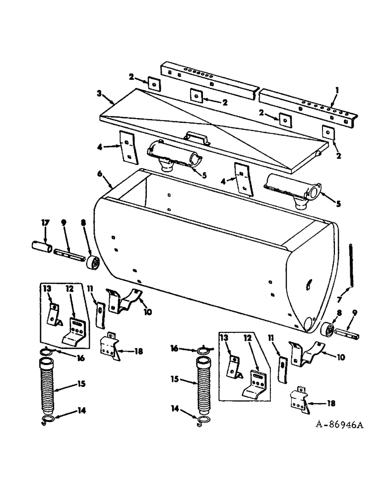 Схема запчастей Case IH DRY - (A-060) - DRY FERTILIZERS, METAL HOPPERS, HOSES AND SUPPORTS, FOR TWO ROW 