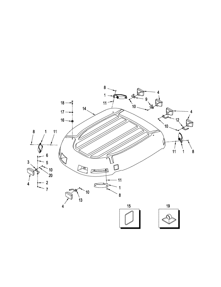 Схема запчастей Case IH STX280 - (09-16) - ROOF (09) - CHASSIS