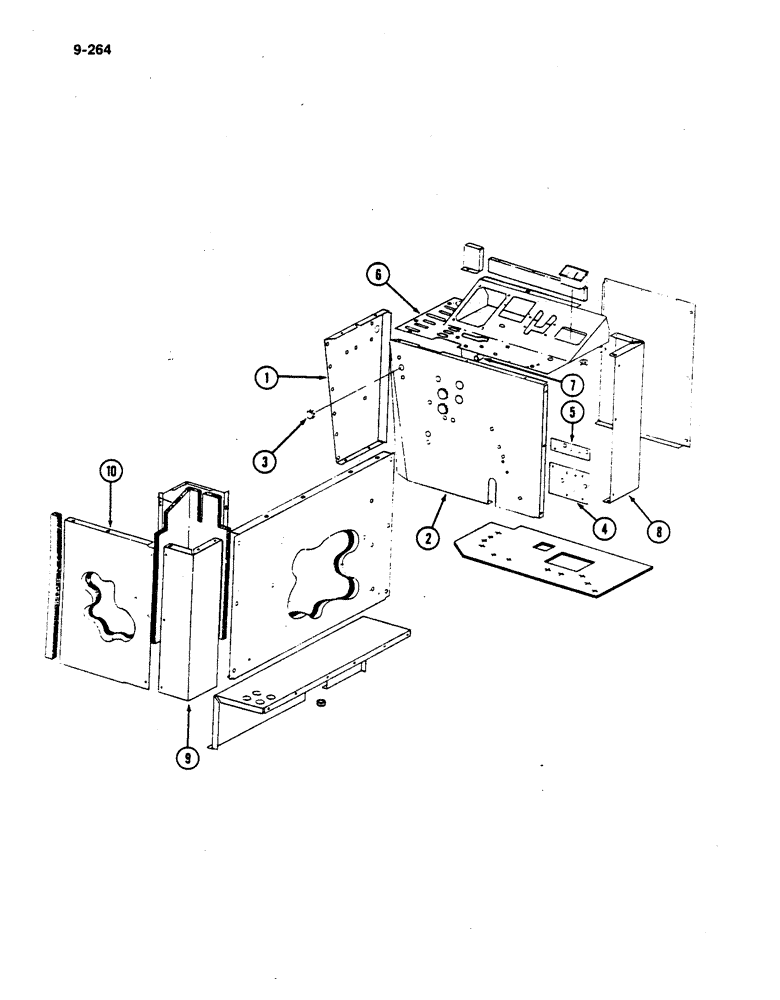 Схема запчастей Case IH 782 - (9-264) - CONSOLE AND CAB SUPPORTS (09) - CHASSIS ATTACHMENTS