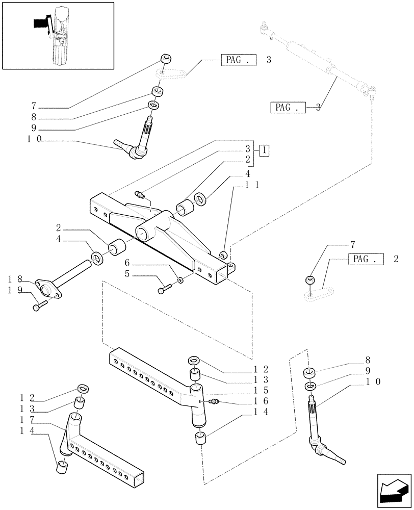 Схема запчастей Case IH MAXXUM 100 - (1.41.0[01]) - 2WD STANDARD FRONT AXLE - BODY (VAR.330406) (04) - FRONT AXLE & STEERING