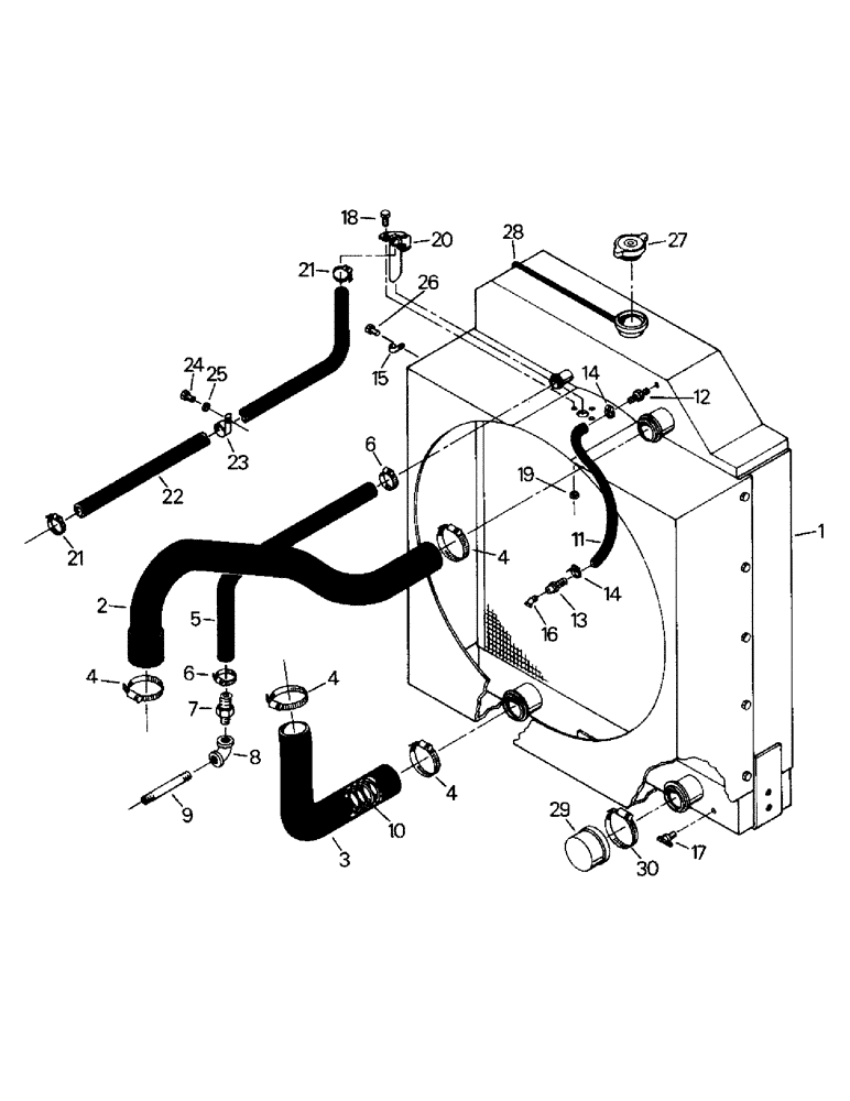 Схема запчастей Case IH STEIGER - (04-13) - RADIATOR AND HOSES, CAT 3306 ENGINE (04) - Drive Train