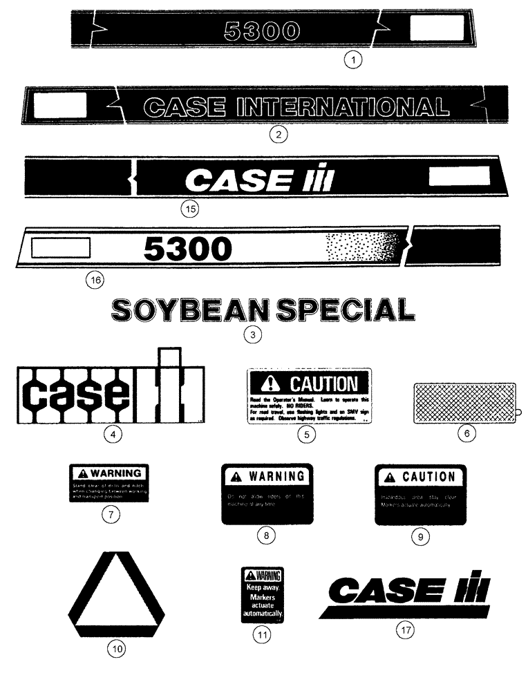 Схема запчастей Case IH 5300 - (9-114) - DECALS, DRILL AND SAFETY (09) - CHASSIS