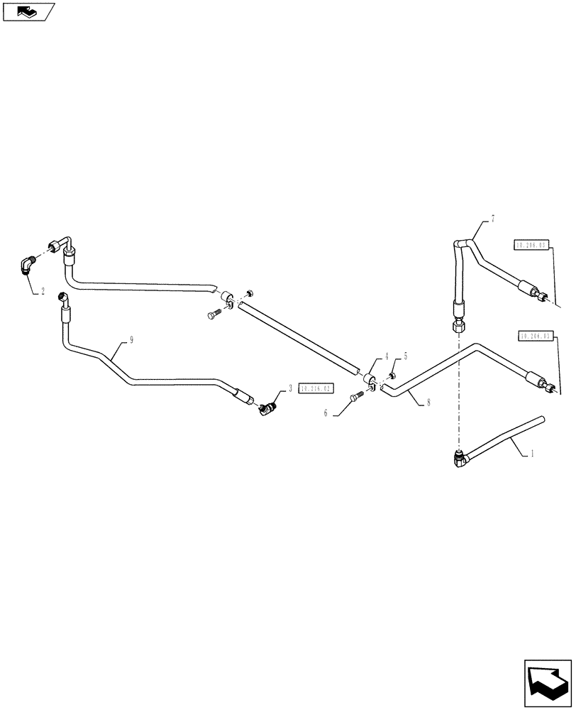 Схема запчастей Case IH TITAN 3530 - (10.214.01) - FUEL LINES AND FITTINGS (10) - ENGINE