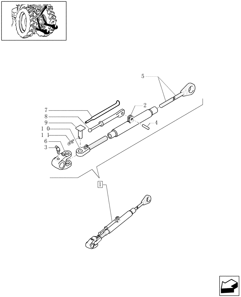 Схема запчастей Case IH PUMA 165 - (1.89.6/01A) - (VAR.881) IMPLEMENT CARRIER WITH TELESCOPIC LINK ENDS (09) - IMPLEMENT LIFT