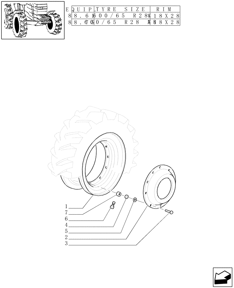 Схема запчастей Case IH PUMA 210 - (82.00[08]) - 4WD DRIVING WHEELS (11) - WHEELS/TRACKS