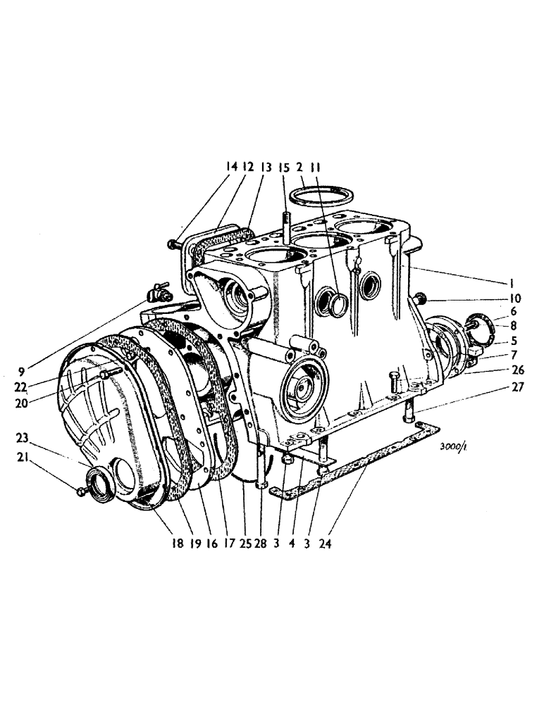 Схема запчастей Case IH 780 - (004) - CYLINDER BLOCK AND COVERS (01) - ENGINE