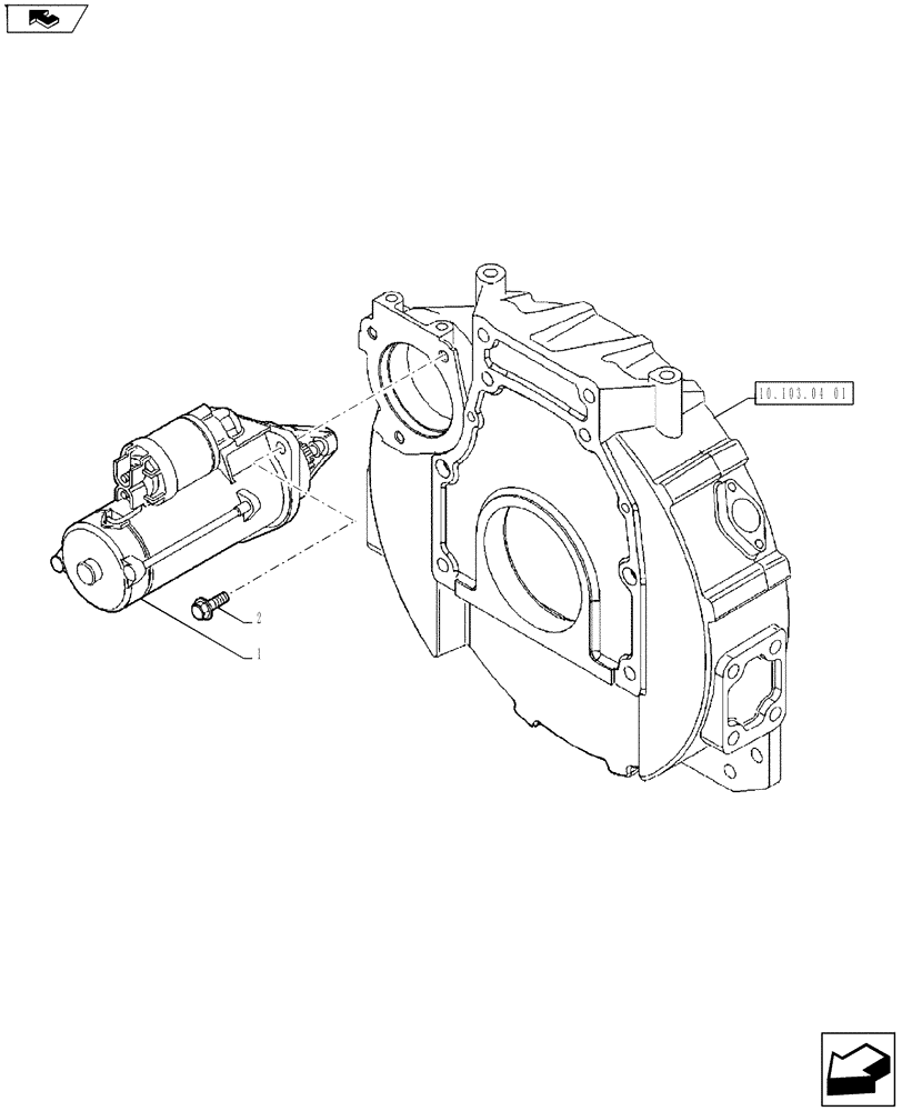 Схема запчастей Case IH FARMALL 65A - (55.201.01[01]) - STARTER MOTOR (55) - ELECTRICAL SYSTEMS