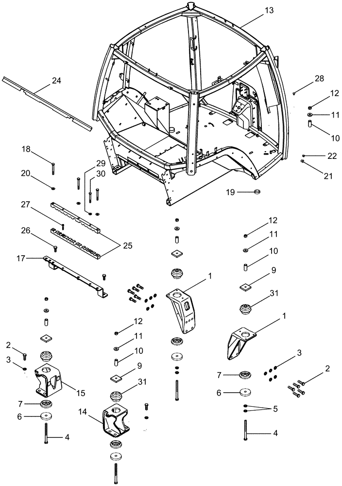 Схема запчастей Case IH MAGNUM 255 - (09-11) - CAB - MOUNTING AND FRAME (09) - CHASSIS/ATTACHMENTS