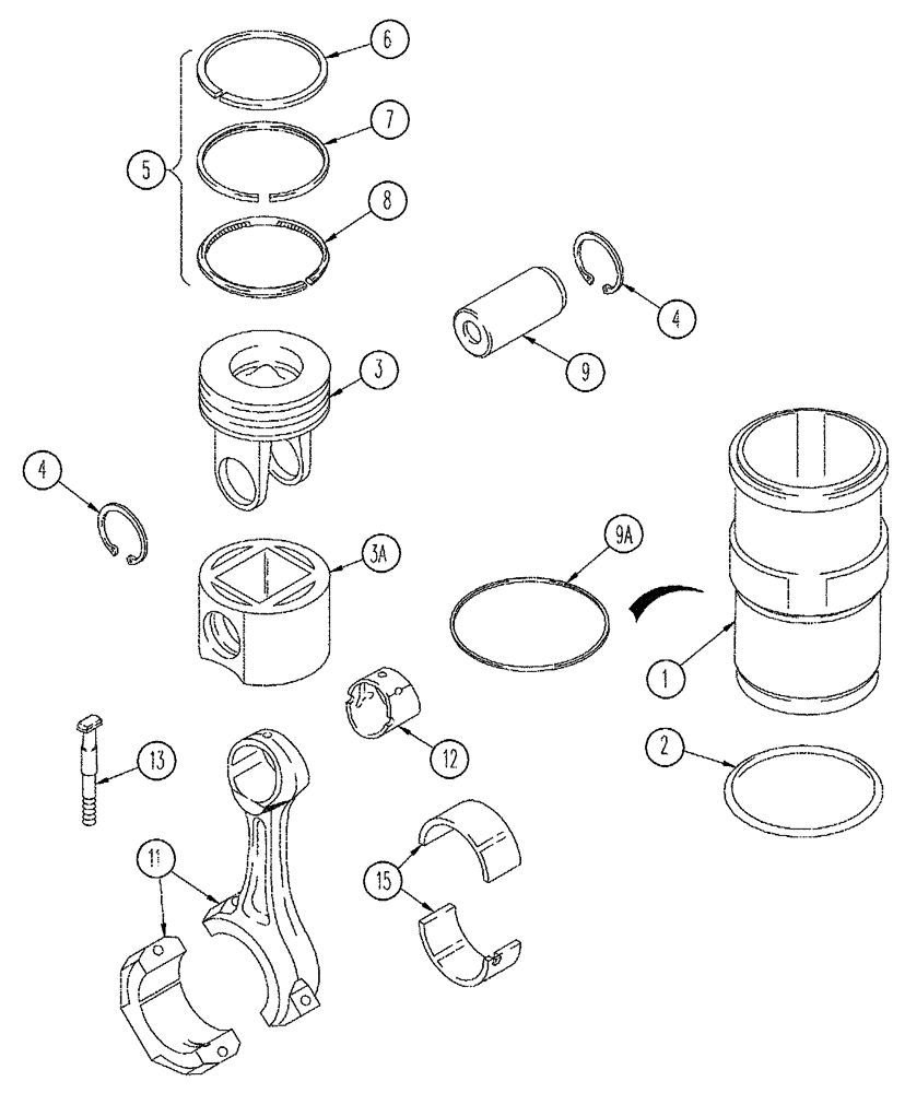 Схема запчастей Case IH FLX4510 - (02-056) - PISTON - CONNECTING ROD, FLX4510 (01) - ENGINE