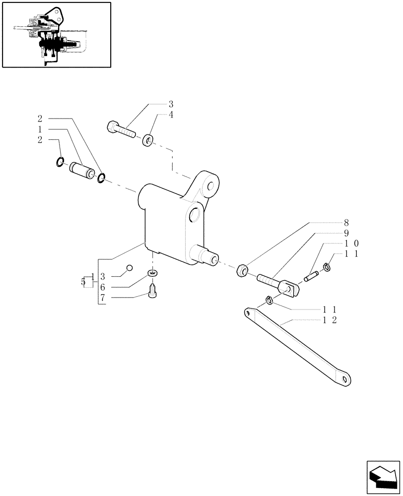 Схема запчастей Case IH MXU130 - (1.80.1/04[03]) - (VAR.549) SYNCHRONIZED POWER TAKE-OFF - SUPPORT ASSEMBLY WITH VALVE (07) - HYDRAULIC SYSTEM