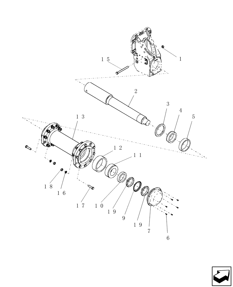 Схема запчастей Case IH ADX3380 - (D.13.B[08]) - REAR DUAL HUB/SPINDLE (BSN CBJ0005318) D - Travel