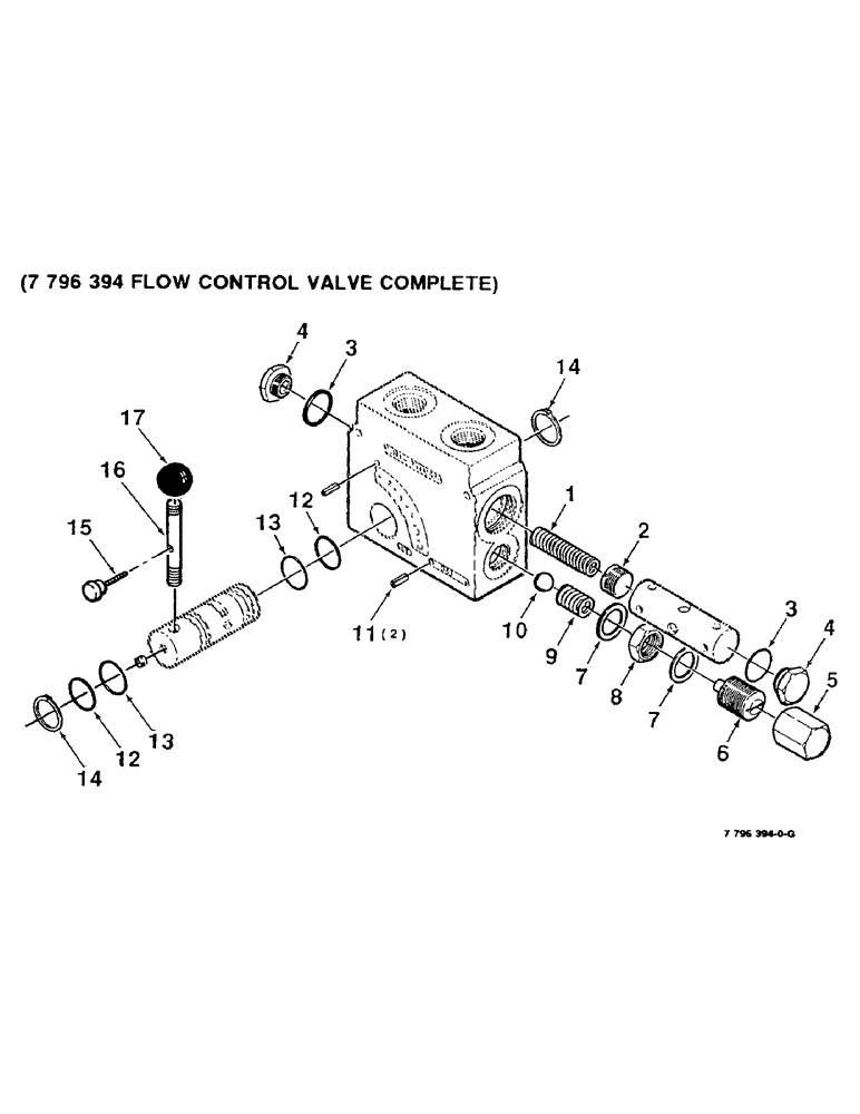 Схема запчастей Case IH 8520 - (9-44) - HYDRAULIC FLOW CONTROL VALVE ASSEMBLY, (7796394 FLOW CONTROL VALVE COMPLETE) Decals & Attachments