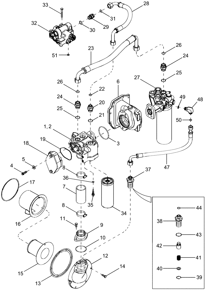 Схема запчастей Case IH MAGNUM 255 - (08-02) - HYDRAULIC SYSTEM - CHARGE PUMP (08) - HYDRAULICS