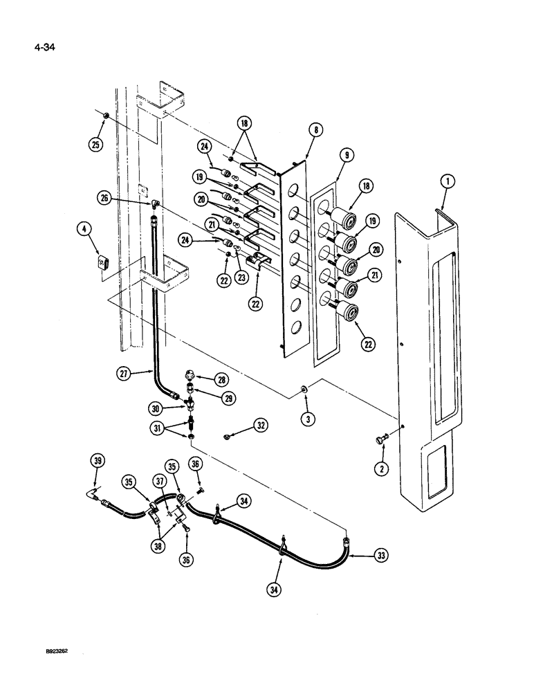 Схема запчастей Case IH 9260 - (4-034) - GAUGE PANEL, 9250 AND 9260 TRACTOR (04) - ELECTRICAL SYSTEMS