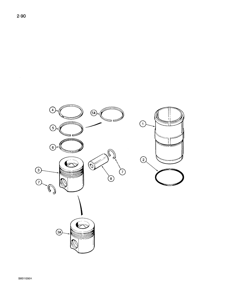 Схема запчастей Case IH 7150 - (2-090) - PISTONS, 6TA-830 ENGINE (02) - ENGINE