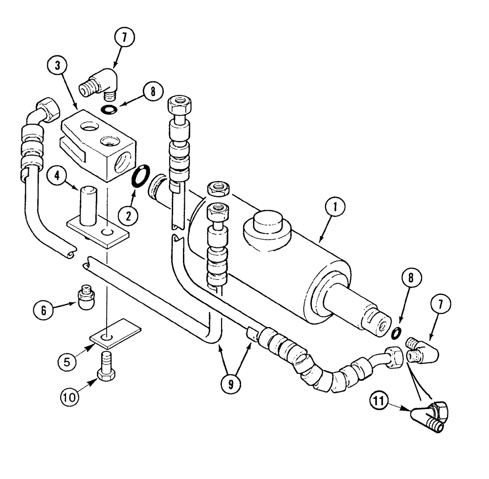 Схема запчастей Case IH CX100 - (05-04) - POWER STEERING CYLINDER AND TUBES (05) - STEERING