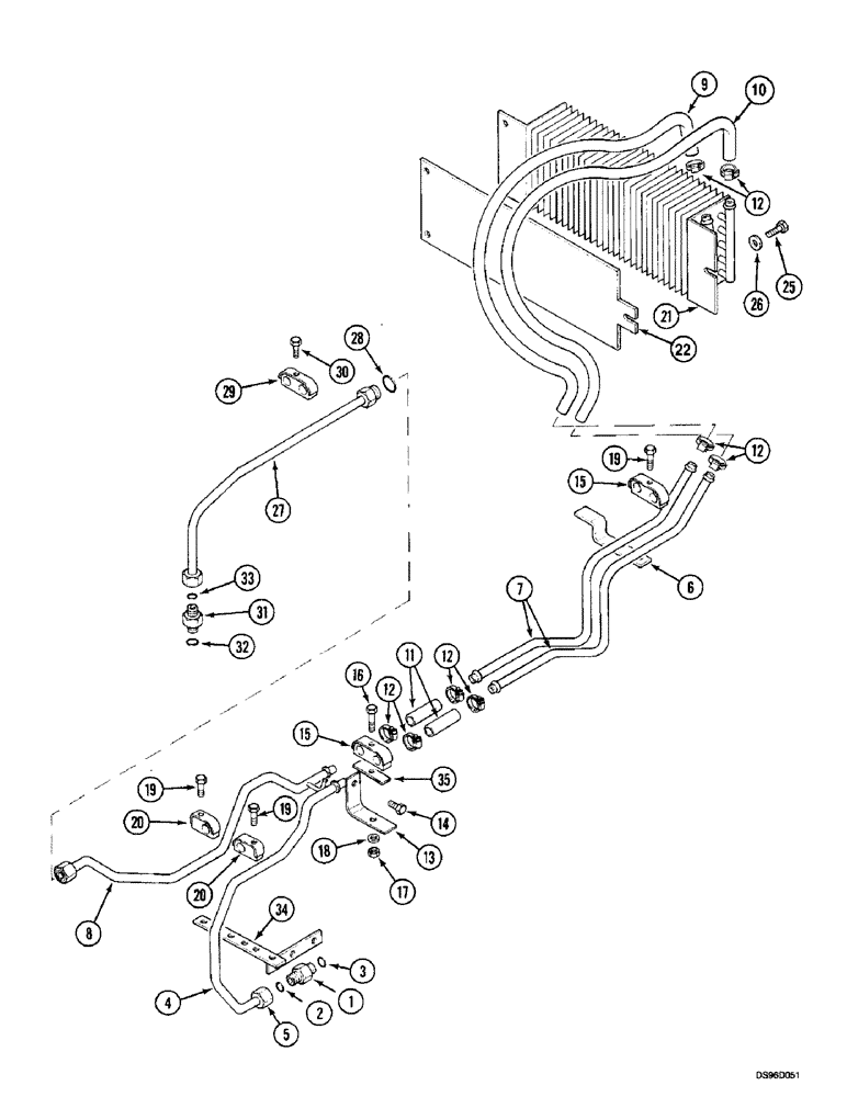 Схема запчастей Case IH 5150 - (8-010) - OIL COOLER AND PIPES, 5150 (08) - HYDRAULICS