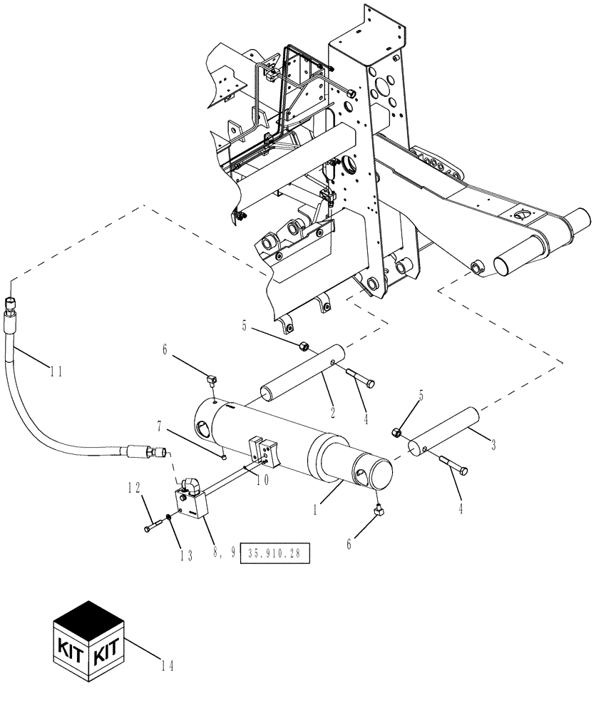 Схема запчастей Case IH 625 - (35.910.26[02]) - DRUM CONTROL VALVES AND LIFT CYLINDER SYSTEM, MODEL YEAR 2009 AND AFTER (35) - HYDRAULIC SYSTEMS