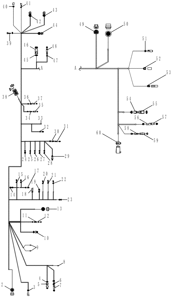 Схема запчастей Case IH MX215 - (04-07[02]) - HARNESS-CHASSIS (04) - ELECTRICAL SYSTEMS