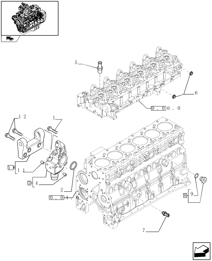 Схема запчастей Case IH F4GE9684R J600 - (0.32.3) - PIPING - ENGINE COOLING SYSTEM (504212393-504038202-504043983-504198762-504175892) 