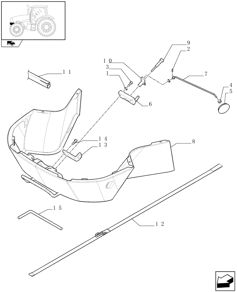 Схема запчастей Case IH PUMA 195 - (1.83.0[02]) - HOOD - LATCH - C6994 (08) - SHEET METAL