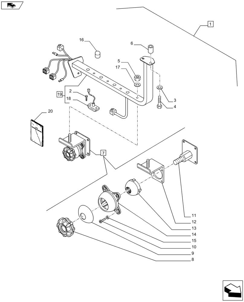 Схема запчастей Case IH PUMA 130 - (88.055.13) - DIA KIT, LIGHT AND POWER SOCKET (88) - ACCESSORIES