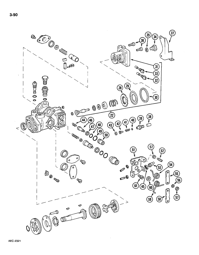 Схема запчастей Case IH 585 - (3-090) - FUEL INJECTION PUMP, VA, BOSCH INJECTION C.R. PUMP CONTD (03) - FUEL SYSTEM