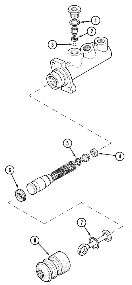 Схема запчастей Case IH 5130 - (7-012) - MASTER CYLINDER (07) - BRAKES