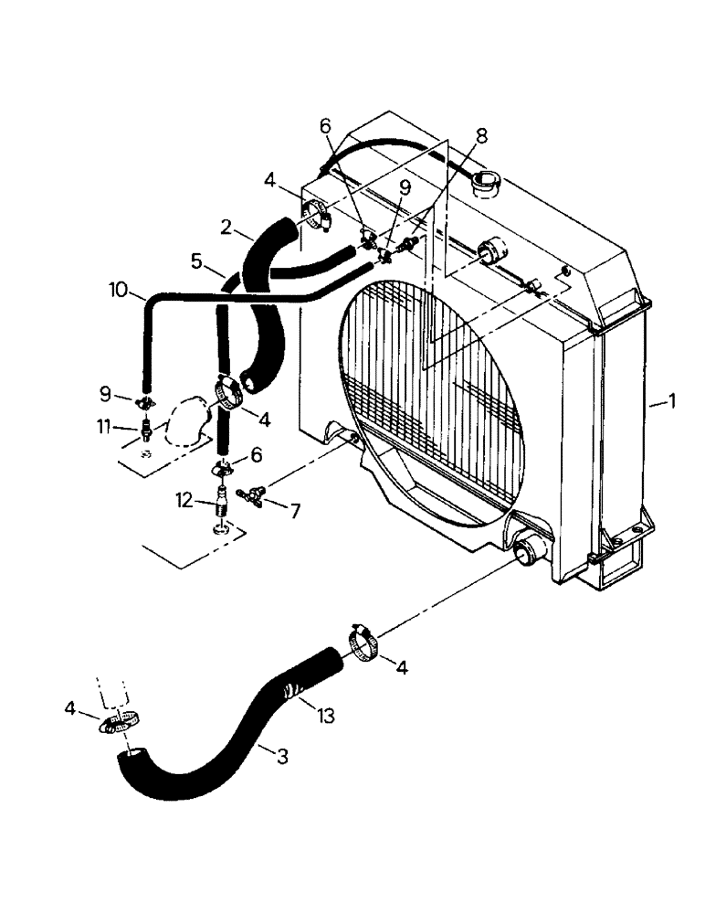 Схема запчастей Case IH ST225 - (04-18A) - RADIATOR AND HOSES, CUMMINS 855 ENGINE (04) - Drive Train