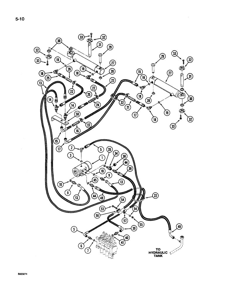 Схема запчастей Case IH 9240 - (5-010) - STEERING SYSTEM HYDRAULICS, FRONT STEERING, PRIOR TO P.I.N. JCB0028400 (05) - STEERING