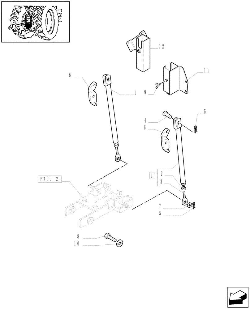 Схема запчастей Case IH MXM130 - (1.89.3/04[03]) - (VAR.080-248) HYDRAULIC AUTOMATIC PICK UP HITCH FOR 1/2 AUXILIARY RAM (09) - IMPLEMENT LIFT