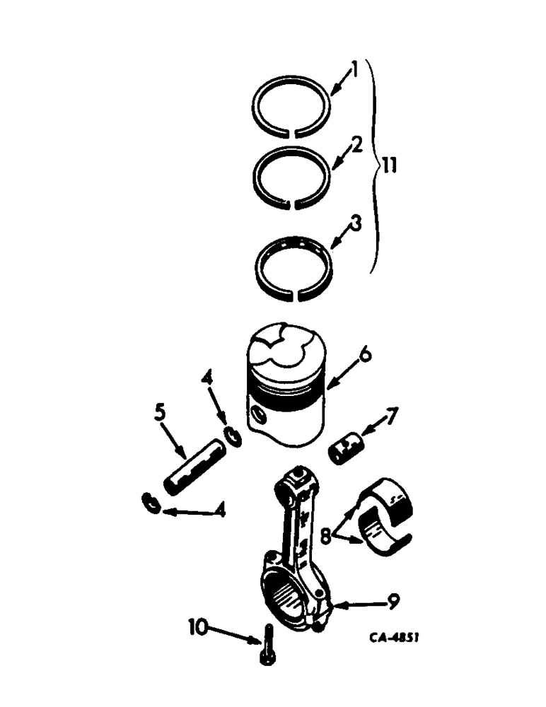 Схема запчастей Case IH V-800 - (B-04) - CONNECTING RODS AND PISTONS / BELTS 