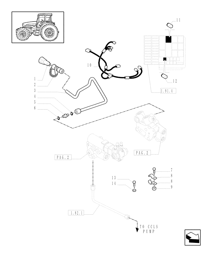 Схема запчастей Case IH MXM140 - (1.82.713/04[01]) - (VAR.418) TRAILER BRAKE VALVE FOR LOAD SENSING CLOSED CENTRE (CCLS) - ITALY (07) - HYDRAULIC SYSTEM