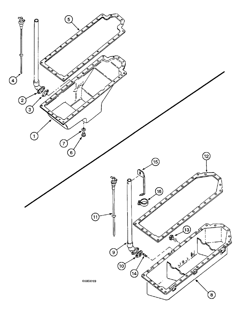 Схема запчастей Case IH D-358 - (6-008) - CRANKCASE OIL PAN 