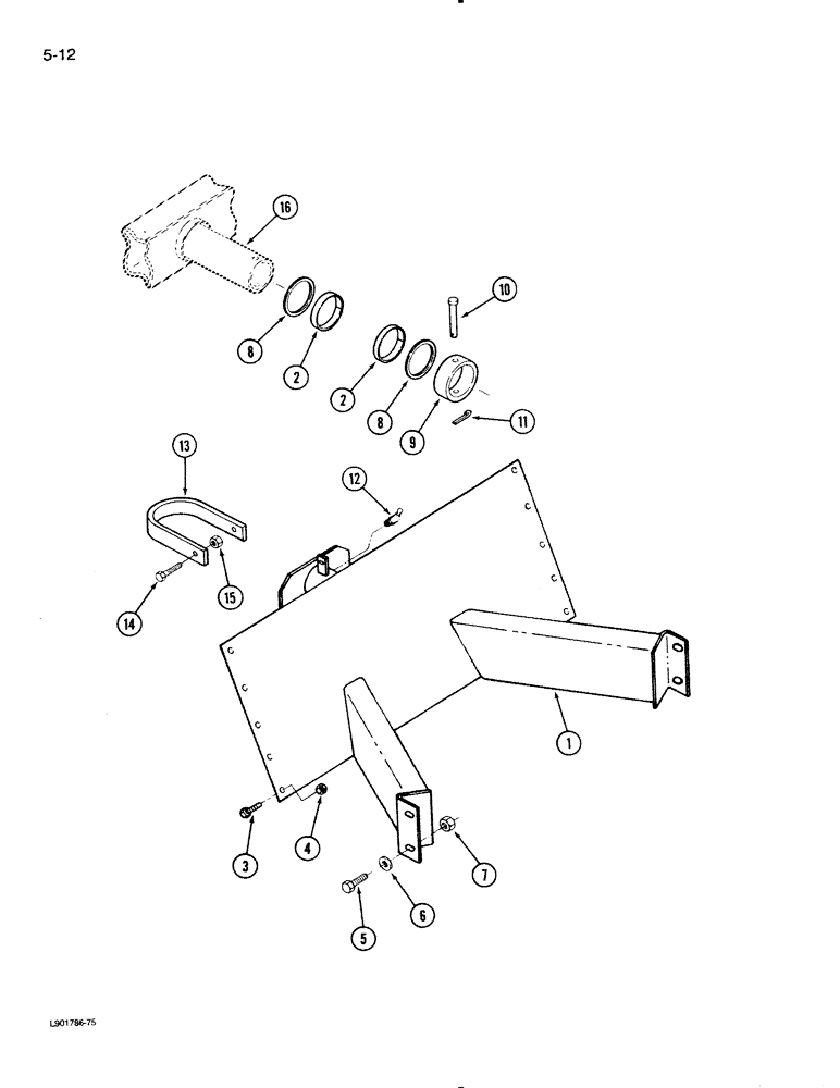 Схема запчастей Case IH 1620 - (5-12) - STEERING AXLE SUPPORT, ALL AXLES, EXCEPT POWER GUIDE AXLE (04) - STEERING