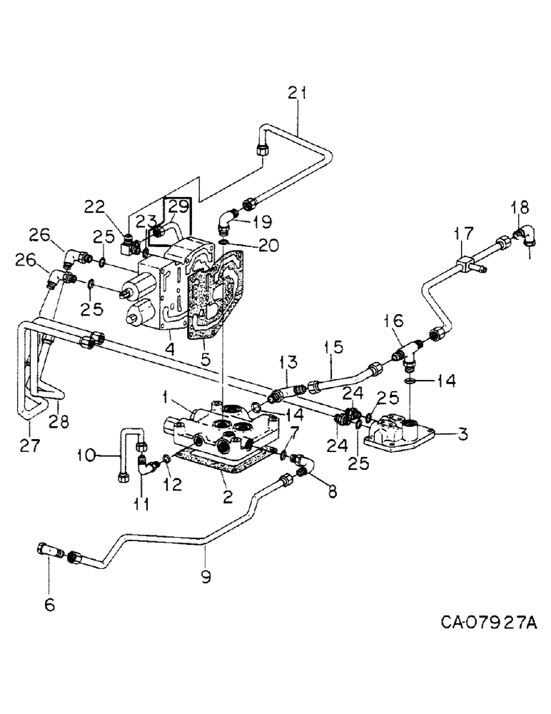 Схема запчастей Case IH 5288 - (10-13) - HYDRAULICS, TRANSMISSION CONTROL AND LUBE VALVE AND TUBING (07) - HYDRAULICS