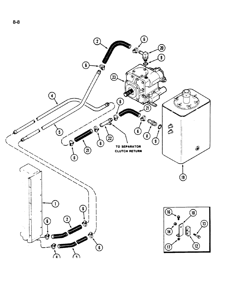 Схема запчастей Case IH 1620 - (8-008) - OIL COOLER CIRCUIT (07) - HYDRAULICS