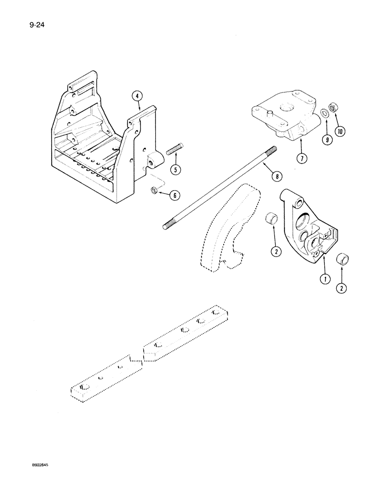 Схема запчастей Case IH 7150 - (9-024) - REAR FRAME TIE ROD, PRIOR TO TRANSMISSION S/N AJB0014373 (09) - CHASSIS/ATTACHMENTS