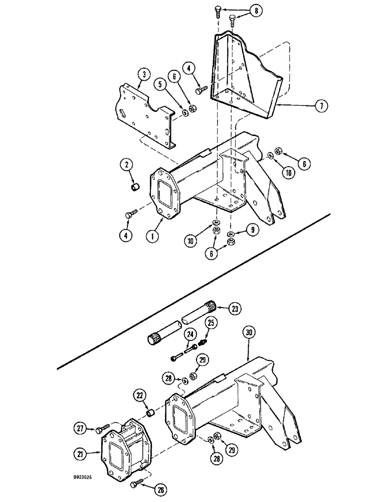 Схема запчастей Case IH 1644 - (6-38) - DRIVE AXLE AND EXTENSION, PRIOR TO P.I.N. JJC0098060 (03) - POWER TRAIN