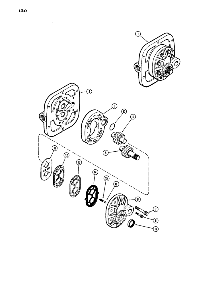 Схема запчастей Case IH 1030 - (130) - HYDRAULIC PUMP (08) - HYDRAULICS