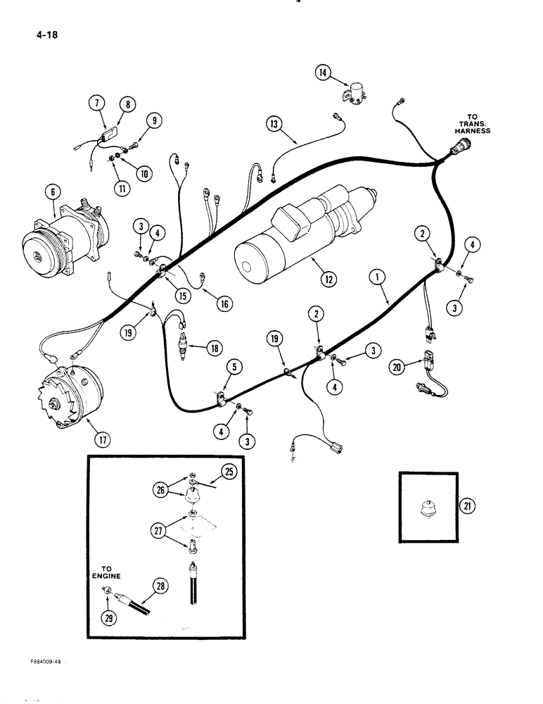 Схема запчастей Case IH STEIGER - (4-018) - ENGINE HARNESS, 3306 ENGINE (04) - ELECTRICAL SYSTEMS