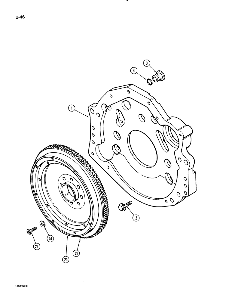 Схема запчастей Case IH 1620 - (2-46) - FLYWHEEL, 6T-590 ENGINE (01) - ENGINE