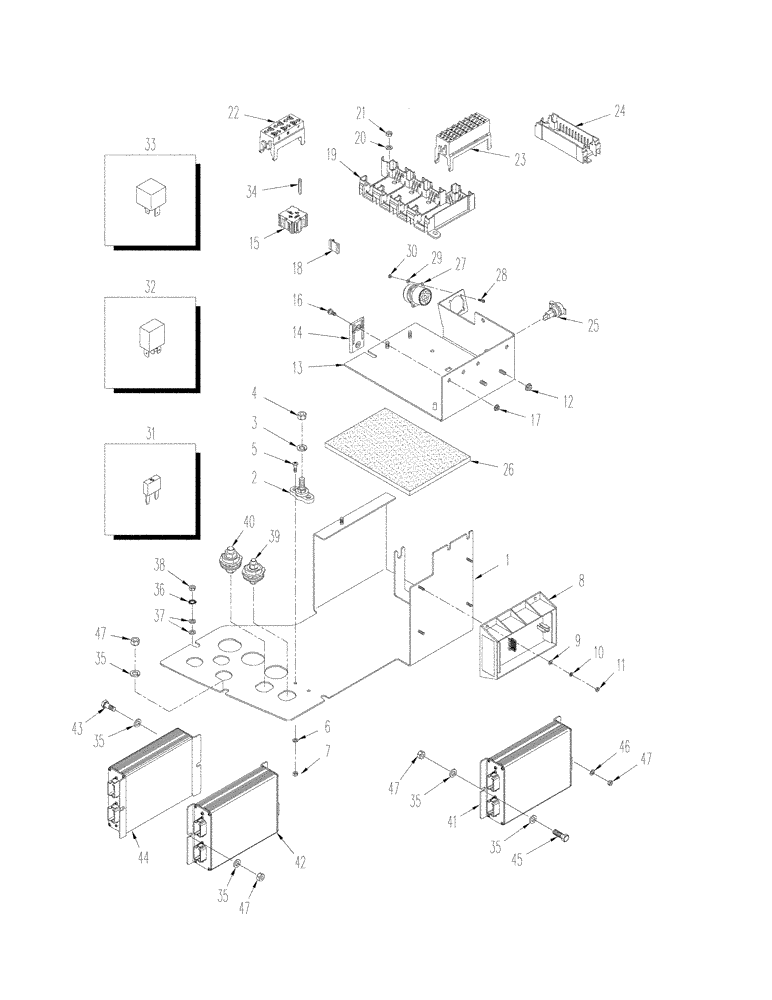 Схема запчастей Case IH STX325 - (04-24) - ELECTRONIC MODULE ASSEMBLY, BSN JEE0106701 (04) - ELECTRICAL SYSTEMS