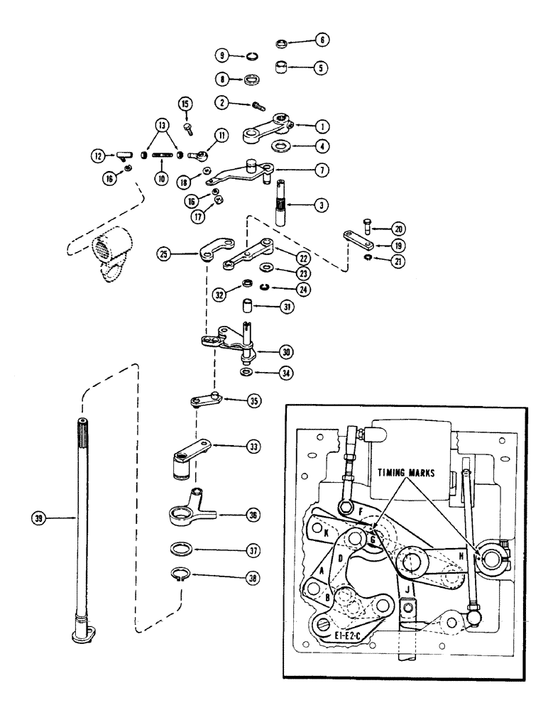 Схема запчастей Case IH 1175 - (176) - D-O-M UPPER SENSING LINKAGE (08) - HYDRAULICS