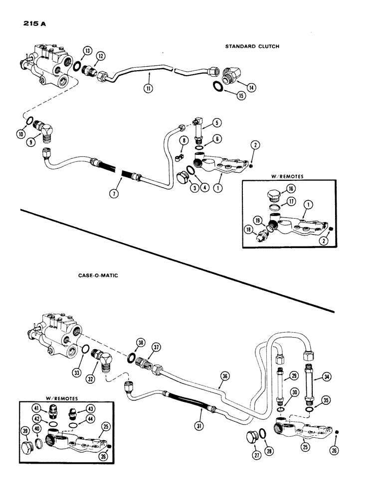 Схема запчастей Case IH 430 - (215A) - ADAPTER COVER AND LINES, DRAFT-O-MATIC, STANDARD CLUTCH (09) - CHASSIS/ATTACHMENTS