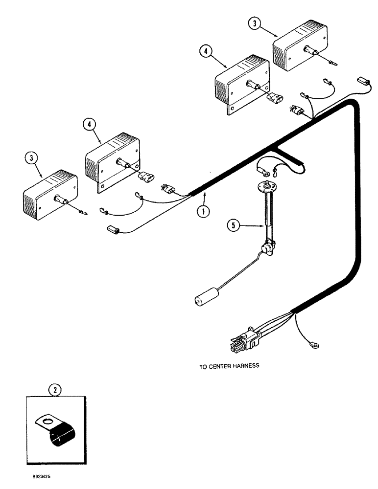 Схема запчастей Case IH 1666 - (4-20) - REAR LAMPS AND FUEL SENDER HARNESS (06) - ELECTRICAL