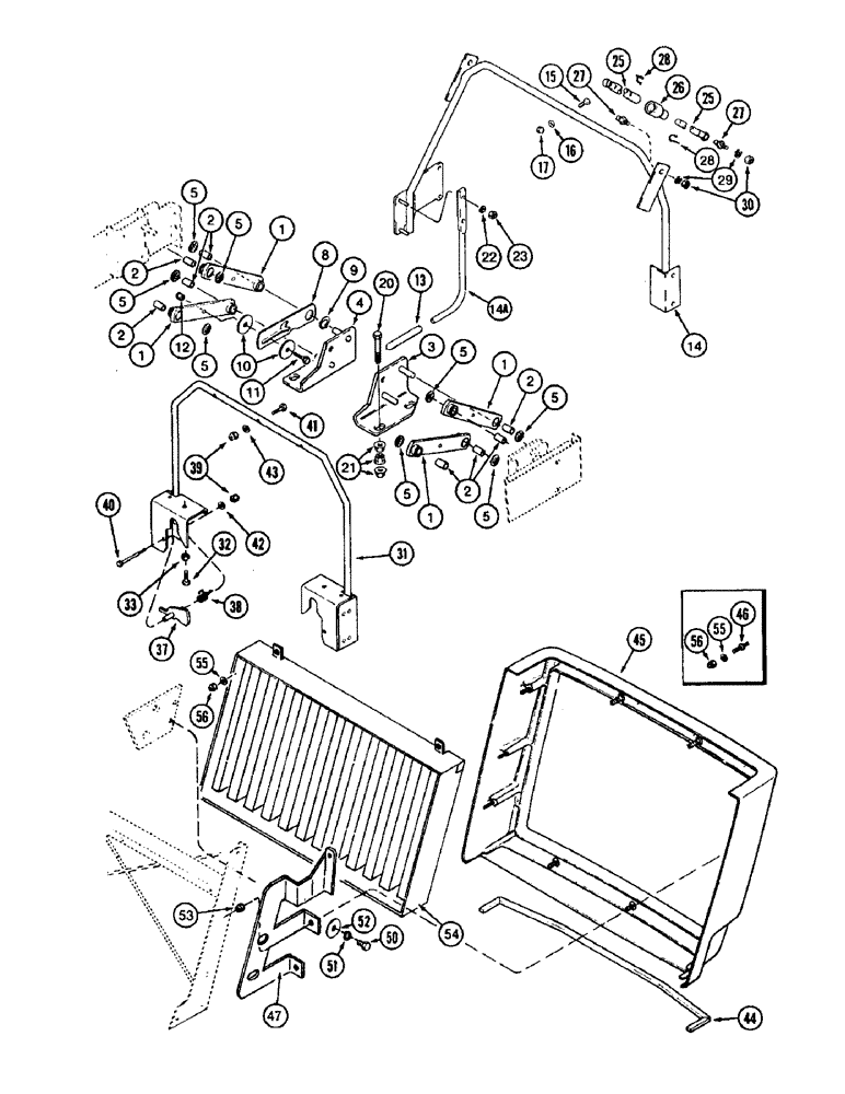 Схема запчастей Case IH 8920 - (9-026) - HOOD SUPPORTS, HINGE AND LATCH, AND LOWER GRILLE (09) - CHASSIS/ATTACHMENTS